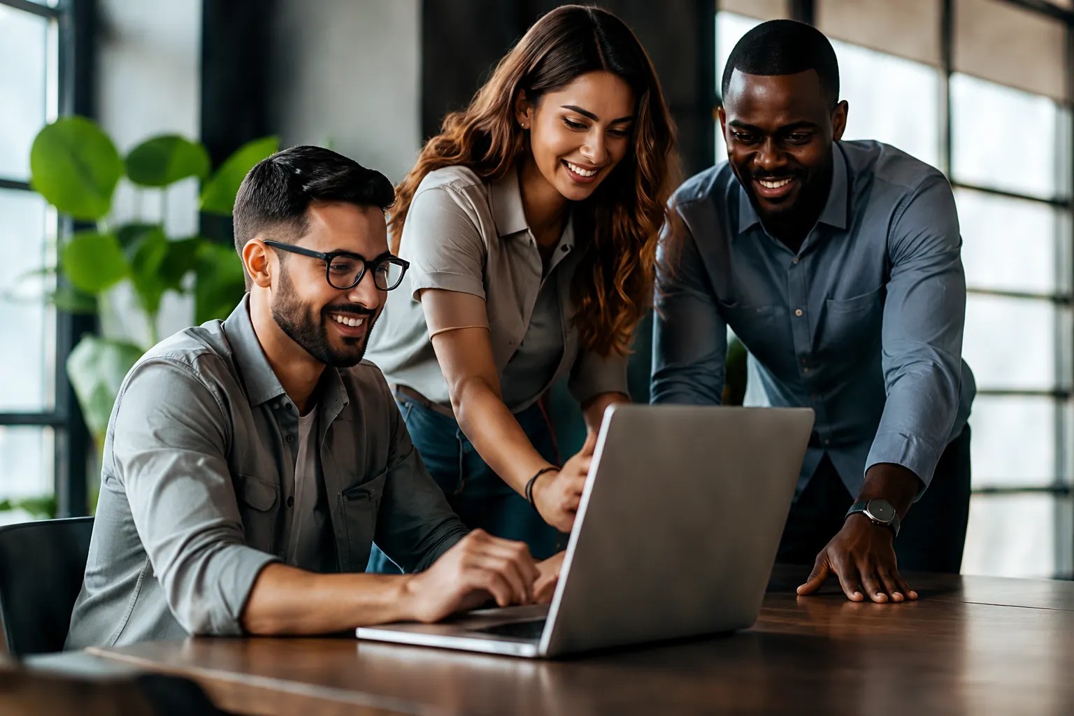 Digital team working together