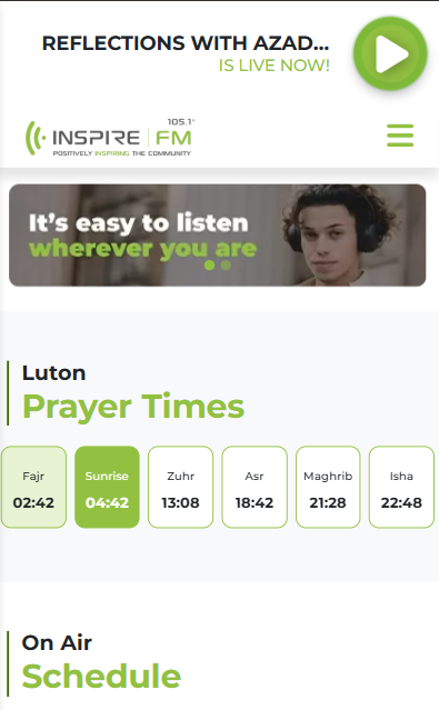 Inspire FM mobile preview