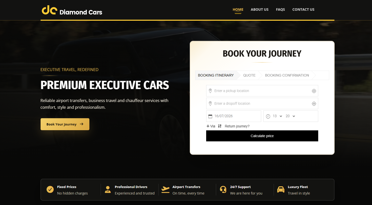 Diamondexecutivecars desktop preview