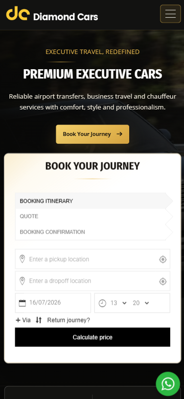 Diamondexecutivecars mobile preview